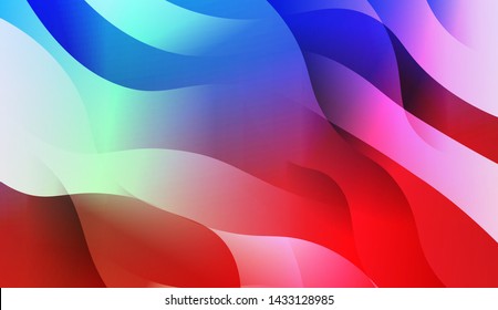 Geometric Wave Shape with Gradient Blurred Abstract Background. For Greeting Card, Flyer, Poster, Brochure, Banner Calendar. Vector Illustration