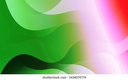 Geometric Wave Shape with Gradient Blurred Abstract Background. For Greeting Card, Flyer, Poster, Brochure, Banner Calendar. Vector Illustration
