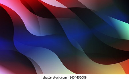 Geometric Wave Shape with Gradient Blurred Abstract Background. For Greeting Card, Flyer, Poster, Brochure, Banner Calendar. Vector Illustration