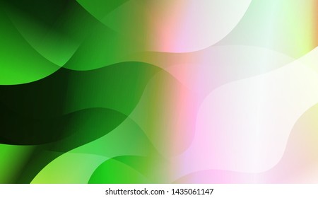Geometric Wave Shape with Gradient Blurred Abstract Background. For Greeting Card, Flyer, Poster, Brochure, Banner Calendar. Vector Illustration