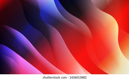 Geometric Wave Shape with Gradient Blurred Abstract Background. For Greeting Card, Flyer, Poster, Brochure, Banner Calendar. Vector Illustration