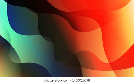 Geometric Wave Shape with Gradient Blurred Abstract Background. For Greeting Card, Flyer, Poster, Brochure, Banner Calendar. Vector Illustration