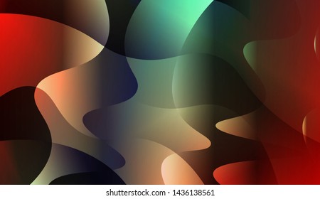 Geometric Wave Shape with Gradient Blurred Abstract Background. For Greeting Card, Flyer, Poster, Brochure, Banner Calendar. Vector Illustration