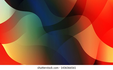 Geometric Wave Shape with Gradient Blurred Abstract Background. For Greeting Card, Flyer, Poster, Brochure, Banner Calendar. Vector Illustration
