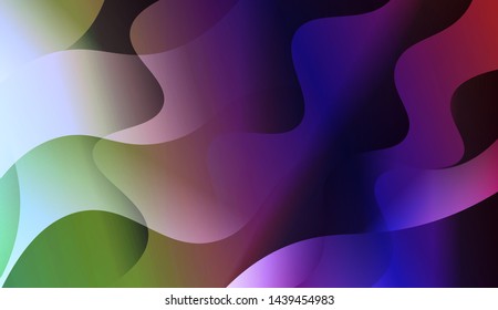 Geometric Wave Shape with Gradient Blurred Abstract Background. For Greeting Card, Flyer, Poster, Brochure, Banner Calendar. Vector Illustration