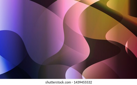 Geometric Wave Shape with Gradient Blurred Abstract Background. For Greeting Card, Flyer, Poster, Brochure, Banner Calendar. Vector Illustration