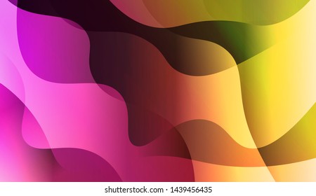 Geometric Wave Shape with Gradient Blurred Abstract Background. For Greeting Card, Flyer, Poster, Brochure, Banner Calendar. Vector Illustration