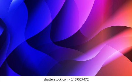Geometric Wave Shape with Gradient Blurred Abstract Background. For Greeting Card, Flyer, Poster, Brochure, Banner Calendar. Vector Illustration