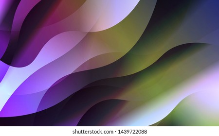 Geometric Wave Shape with Gradient Blurred Abstract Background. For Greeting Card, Flyer, Poster, Brochure, Banner Calendar. Vector Illustration