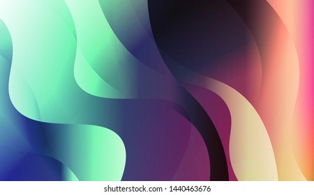 Geometric Wave Shape with Gradient Blurred Abstract Background. For Greeting Card, Flyer, Poster, Brochure, Banner Calendar. Vector Illustration