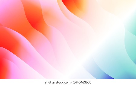 Geometric Wave Shape with Gradient Blurred Abstract Background. For Greeting Card, Flyer, Poster, Brochure, Banner Calendar. Vector Illustration