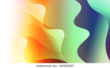 Geometric Wave Shape with Gradient Blurred Abstract Background. For Greeting Card, Flyer, Poster, Brochure, Banner Calendar. Vector Illustration