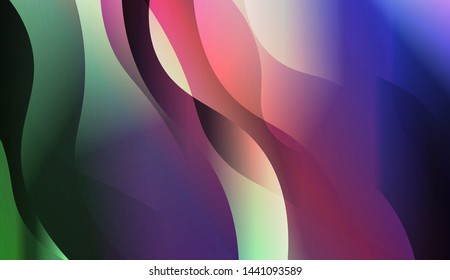 Geometric Wave Shape with Gradient Blurred Abstract Background. For Greeting Card, Flyer, Poster, Brochure, Banner Calendar. Vector Illustration