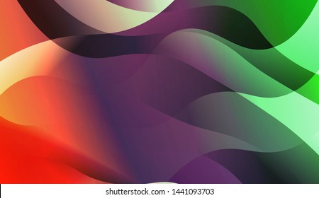 Geometric Wave Shape with Gradient Blurred Abstract Background. For Greeting Card, Flyer, Poster, Brochure, Banner Calendar. Vector Illustration