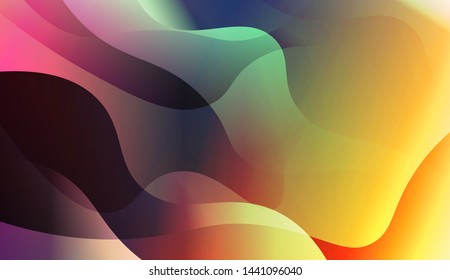 Geometric Wave Shape with Gradient Blurred Abstract Background. For Greeting Card, Flyer, Poster, Brochure, Banner Calendar. Vector Illustration