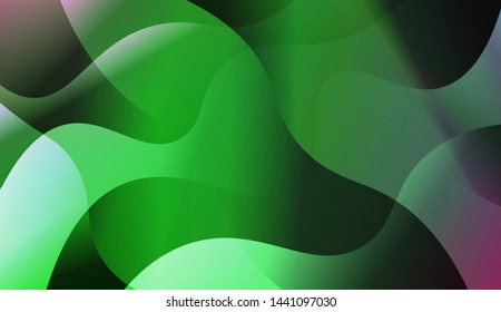 Geometric Wave Shape with Gradient Blurred Abstract Background. For Greeting Card, Flyer, Poster, Brochure, Banner Calendar. Vector Illustration