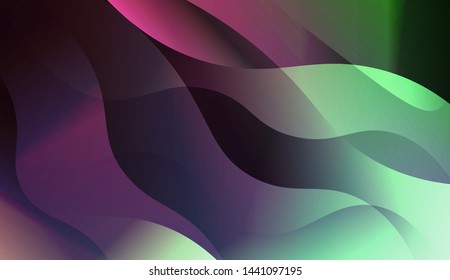 Geometric Wave Shape with Gradient Blurred Abstract Background. For Greeting Card, Flyer, Poster, Brochure, Banner Calendar. Vector Illustration