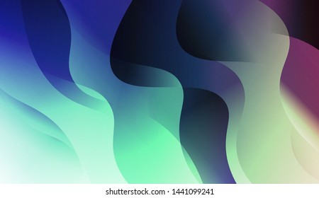 Geometric Wave Shape with Gradient Blurred Abstract Background. For Greeting Card, Flyer, Poster, Brochure, Banner Calendar. Vector Illustration