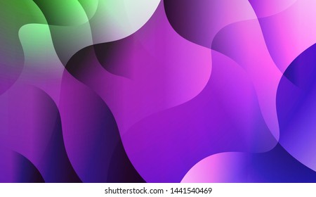 Geometric Wave Shape with Gradient Blurred Abstract Background. For Greeting Card, Flyer, Poster, Brochure, Banner Calendar. Vector Illustration