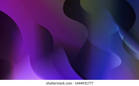 Geometric Wave Shape with Gradient Blurred Abstract Background. For Greeting Card, Flyer, Poster, Brochure, Banner Calendar. Vector Illustration