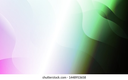 Geometric Wave Shape with Gradient Blurred Abstract Background. For Greeting Card, Flyer, Poster, Brochure, Banner Calendar. Vector Illustration