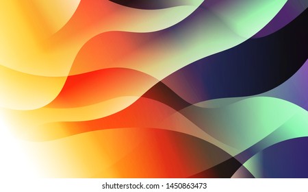 Geometric Wave Shape with Gradient Blurred Abstract Background. For Greeting Card, Flyer, Poster, Brochure, Banner Calendar. Vector Illustration