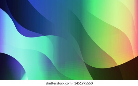 Geometric Wave Shape with Gradient Blurred Abstract Background. For Greeting Card, Flyer, Poster, Brochure, Banner Calendar. Vector Illustration