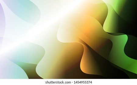 Geometric Wave Shape with Gradient Blurred Abstract Background. For Greeting Card, Flyer, Poster, Brochure, Banner Calendar. Vector Illustration