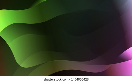 Geometric Wave Shape with Gradient Blurred Abstract Background. For Greeting Card, Flyer, Poster, Brochure, Banner Calendar. Vector Illustration