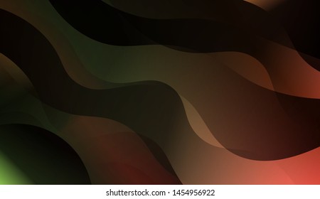 Geometric Wave Shape with Gradient Blurred Abstract Background. For Greeting Card, Flyer, Poster, Brochure, Banner Calendar. Vector Illustration