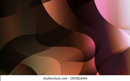 Geometric Wave Shape with Gradient Blurred Abstract Background. For Greeting Card, Flyer, Poster, Brochure, Banner Calendar. Vector Illustration