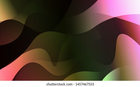 Geometric Wave Shape with Gradient Blurred Abstract Background. For Greeting Card, Flyer, Poster, Brochure, Banner Calendar. Vector Illustration