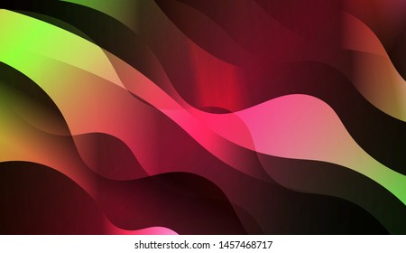 Geometric Wave Shape with Gradient Blurred Abstract Background. For Greeting Card, Flyer, Poster, Brochure, Banner Calendar. Vector Illustration