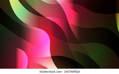 Geometric Wave Shape with Gradient Blurred Abstract Background. For Greeting Card, Flyer, Poster, Brochure, Banner Calendar. Vector Illustration