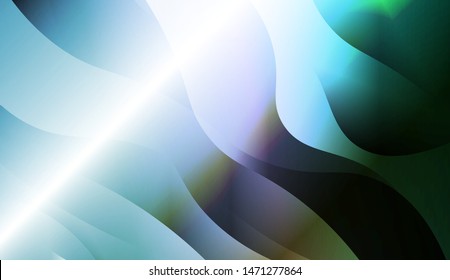 Geometric Wave Shape with Gradient Blurred Abstract Background. For Greeting Card, Flyer, Poster, Brochure, Banner Calendar. Vector Illustration