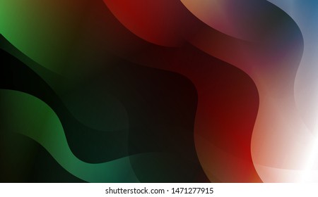 Geometric Wave Shape with Gradient Blurred Abstract Background. For Greeting Card, Flyer, Poster, Brochure, Banner Calendar. Vector Illustration