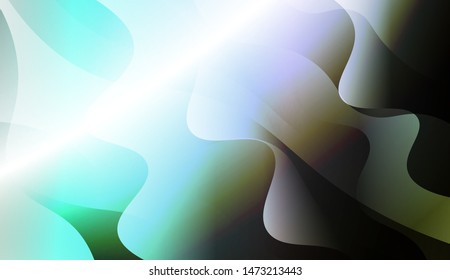 Geometric Wave Shape with Gradient Blurred Abstract Background. For Greeting Card, Flyer, Poster, Brochure, Banner Calendar. Vector Illustration