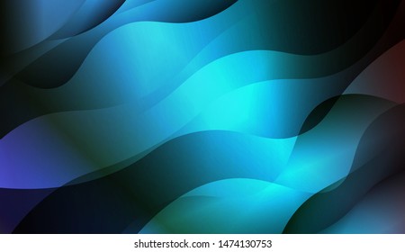 Geometric Wave Shape with Gradient Blurred Abstract Background. For Greeting Card, Flyer, Poster, Brochure, Banner Calendar. Vector Illustration