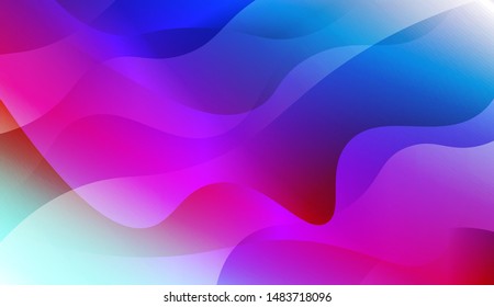 Geometric Wave Shape with Gradient Blurred Abstract Background. For Greeting Card, Flyer, Poster, Brochure, Banner Calendar. Vector Illustration