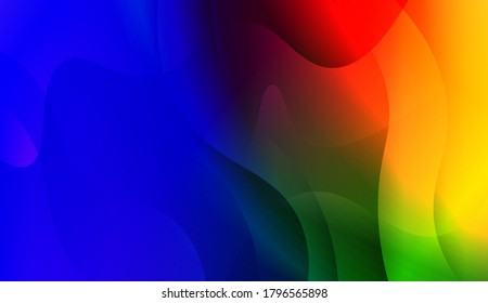 Geometric Wave Shape with Gradient Blurred Abstract Background. For Greeting Card, Flyer, Poster, Brochure, Banner Calendar. Vector Illustration