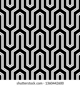 Geometric waves ornament. Seamless pattern. Linear backdrop. Jagged stripes motif. Digital paper, textile print, web design.Curves image. Zigzag lines background.