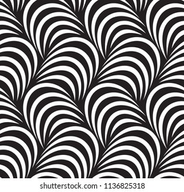 Geometric Waves Pattern On Black White Stock Vector (Royalty Free ...