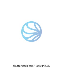 Geometric waves sea beach vector logo design tourism travel resort