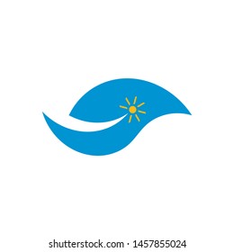 geometric waves sun motion logo vector