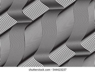 Geometric waves, vector illustration. Seamless pattern, wave line style. Abstract modern background, monochrome linear waves. For web, website, print material background, hair studio and salon swatch