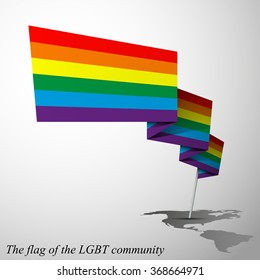 Geometric Waving Flag of the LGBT community. Vector Illustration