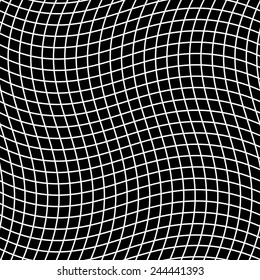Grilla de ondulación geométrica, patrón vectorial sin costura