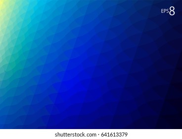 Geometric Wavy Background in Blue Tones. Modern Vector Illustration without Transparency.