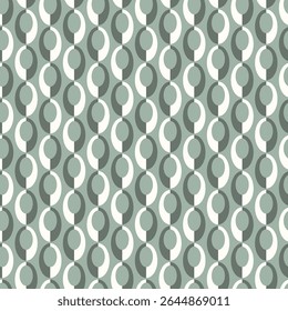 Fundo ondulado geométrico. Cadeia círculos vetor padrão sem emenda. Impressão colorida vintage de moda allover. Retro repete papel de parede ornamento.