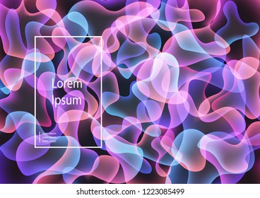 Geometric wavy background. Trendy gradient colour shapes. Vector illustration.